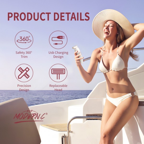POP MODERN.C Rechargeable Epilator Dual Speed Full-Body Hair Removal Epilator for Women