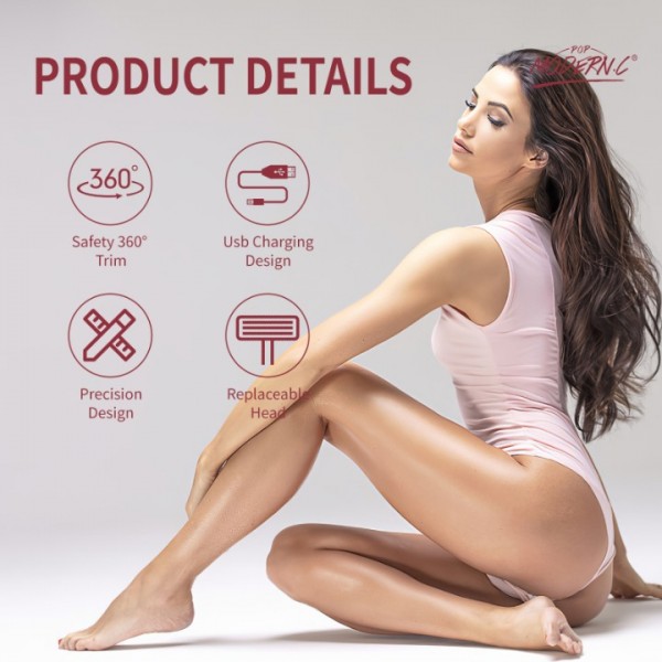 POP MODERN.C Rechargeable Epilator Dual Speed Full-Body Hair Removal Epilator for Women