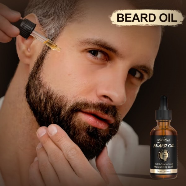POP MODERN.C Beard Growth Kit Beard Grooming Kit 6pcs Beard Wash Shampoo Beard Oil Beard Balm Beard Comb Brush Scissors Best Gift for Men for Valentine's Day Christmas Father's Day Birthdays